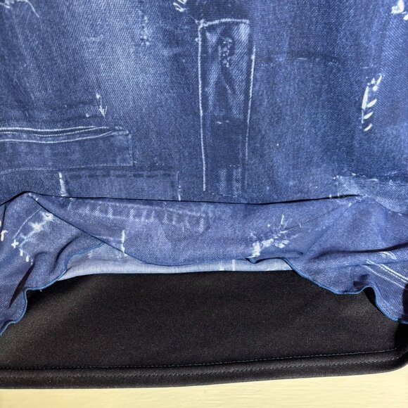 💙 AGB Asymmetrical Boho Blue V-Neck Shear Ruffle Dress Size 12 - Picture 7 of 15